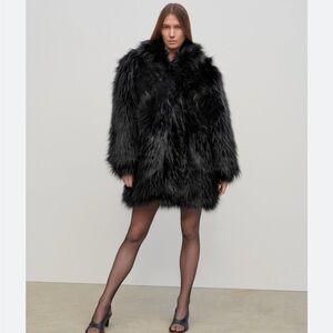 St. John Faux Fur Coat size XS